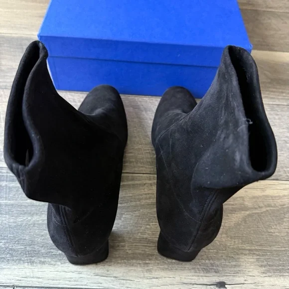 NWT Stuart Weitzman Niki 60 Black Suede Ankle Boots Classic Size 11 (41.5) NIB